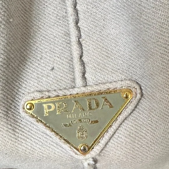 Prada Beige Canvas Tote Satchel - Picture 8 of 17